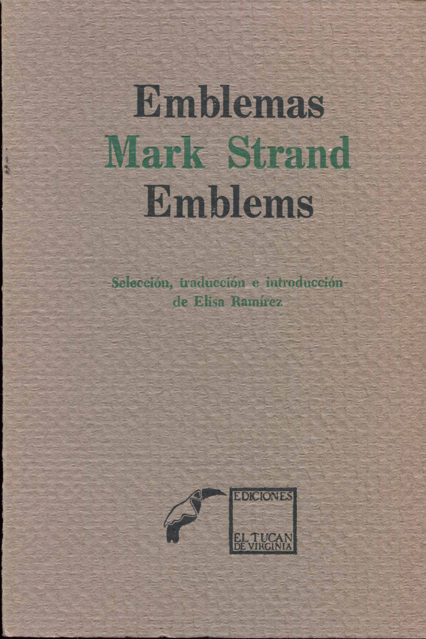 Portada de Emblemas Mark Strand