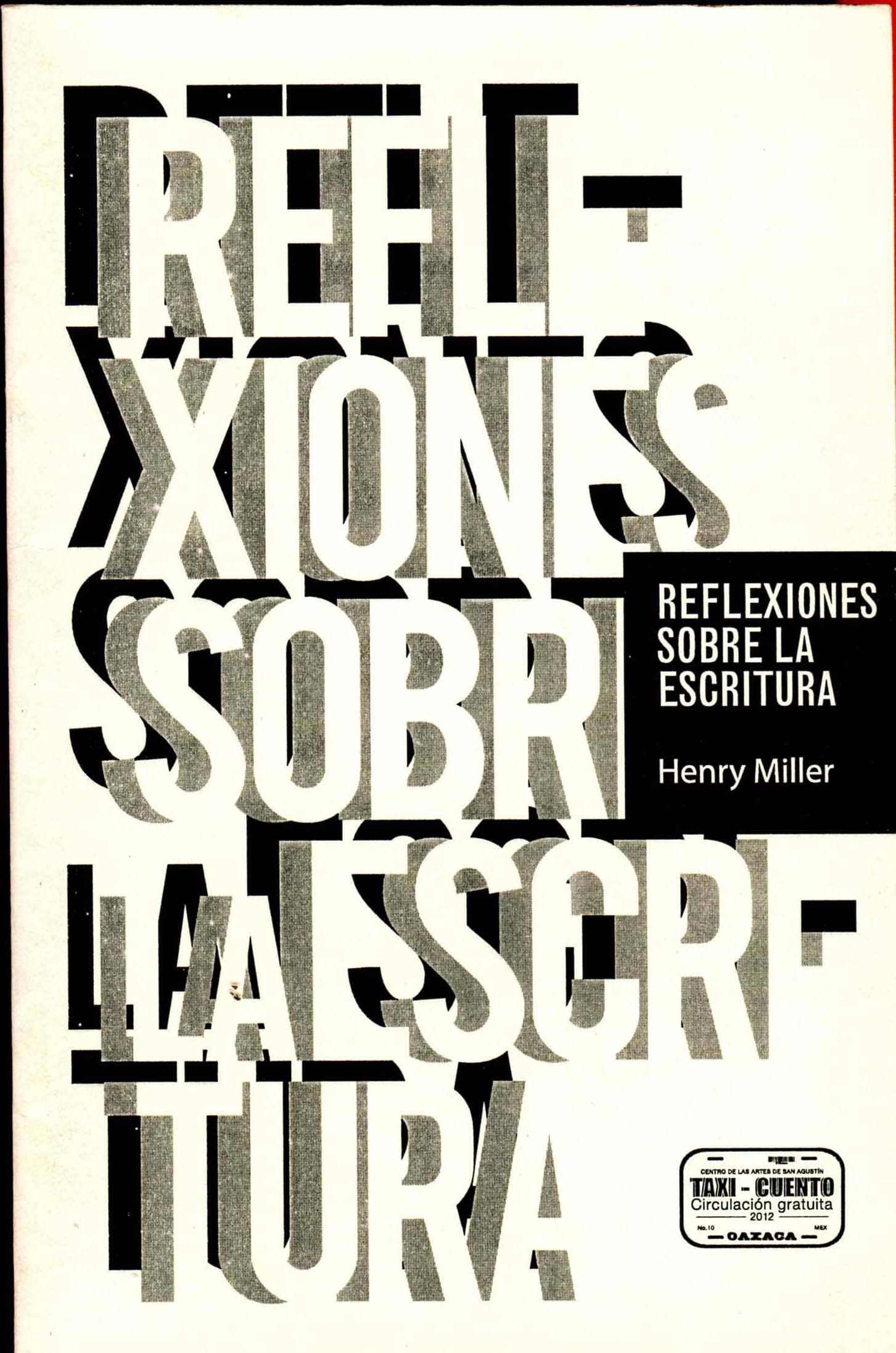 Portada de Reflexiones sobre la escritura